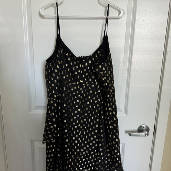 Banana Republic Chiffon Polka Dot Gold Mini Dress Size 20 - Picture 5 of 5